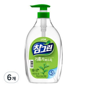 참그린 레몬 녹차 뽀드득 어드밴스 주방세제, 6개, 1kg