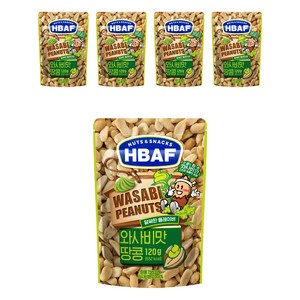 바프 넛츠 앤 스낵스 와사비맛 땅콩, 120g, 5개