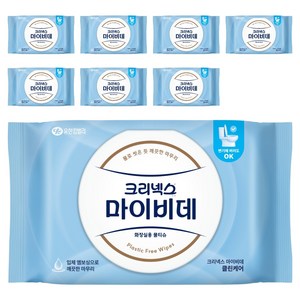 마이비데 클린케어 화장실용 물티슈 캡형, 80매, 8개