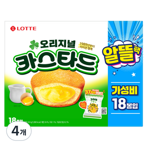 롯데카스타드 오리지널 알뜰팩 18p, 414g, 4개