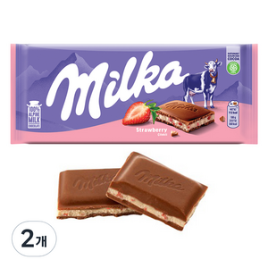 밀카 스트로베리 요거트 초콜릿, 100g, 2개