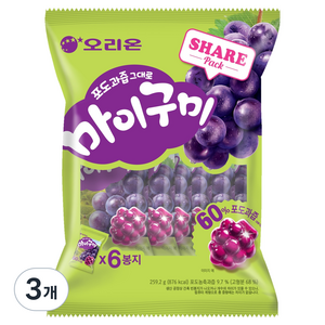 마이구미 오리온 젤리 포도 6개입, 259.2g, 3개