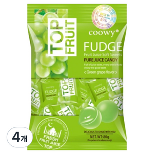 쿠위 탑젤리 청포도맛, 80g, 4개