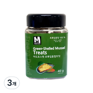 마도로스펫 동결건조간식, 초록입홍합, 40g, 3개