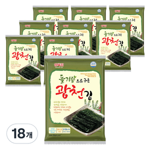 삼육김 들기름으로 구운 광천김 전장김, 20g, 18개