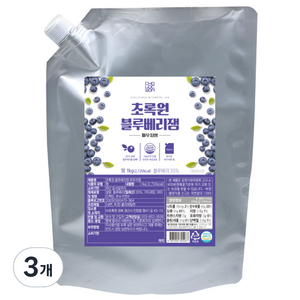 초록원 블루베리잼 파우치형, 1kg, 3개