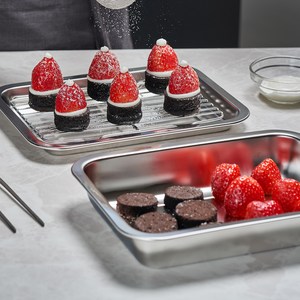 바겐슈타이거 연마제 없는 스텐 사각 트레이 세트, No.03(355 ..., 밧드 + 랙 + 트..., 1세트