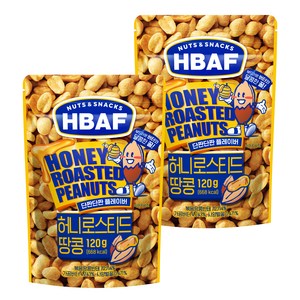 바프 넛츠 앤 스낵스 허니로스티드 땅콩, 120g, 2개