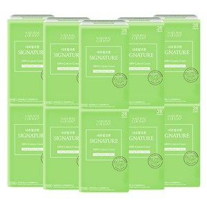 내츄럴코튼 시그니처 팬티라이너, 롱, 28개입, 10개