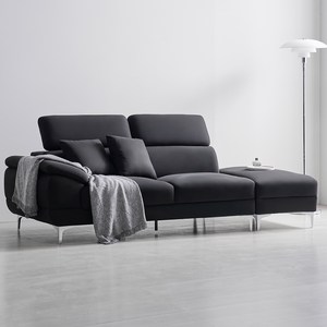 도모디자인 안토니아 패브릭 3인용 우형 소파+쿠션 2p+스툴 세트 방문설치