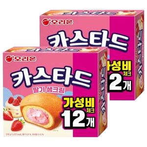 오리온 카스타드 딸기 생크림 12p, 276g, 2개