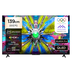 TCL 4K UHD QLED TV, 139cm(55인치), 일반TV, 벽걸이형, 방문설치