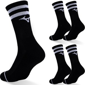 미즈노 리버스 더블 쿠션 크루 양말, S, 블랙, 5개