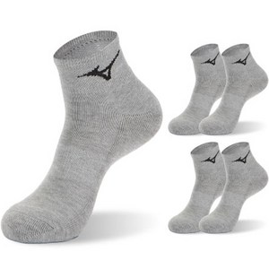 미즈노 러쉬 더블 쿠션 단목 양말, M, 그레이, 5개