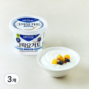 매일바이오 그릭요거트 무가당 플레인, 400g, 3개