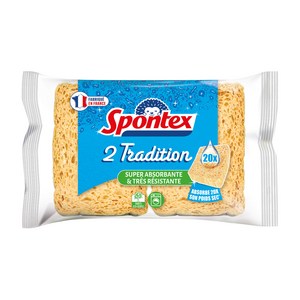 스폰텍스 드라이 셀룰로스 스펀지 2 트레디션 수세미, 2개입, 1개