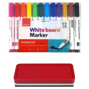 동아 화이트 보드마카 + 보드지우개, 혼합색상, 1개