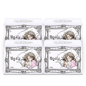 [비건라이프] 청담소녀 생리대 날개형, 오버나이트, 8개입, 4개