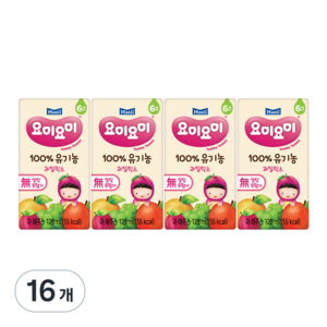 요미요미 매일유업 유기농 주스, 과일믹스, 125ml, 16개