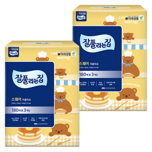 잘풀리는집 스퀘어 천연펄프 미용티슈 2겹, 180매, 6개