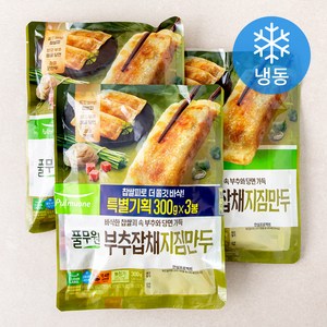 풀무원 부추잡채 지짐만두 (냉동), 300g, 3개