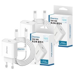 팬택 25W C타입 PD PPS 초고속 충전기 + 45W C to C 케이블 세트
