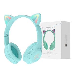 SKY 아동용 핏 키티 휴대용 유무선 겸용 블루투스 헤드셋 IM-H26 페퍼민트 그린 12시간 멀티단자