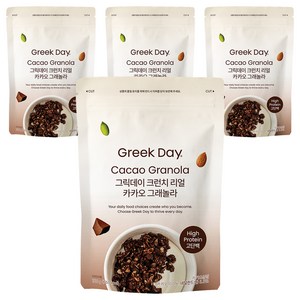 그릭데이 크런치 리얼카카오 그래놀라 시리얼, 150g, 4개