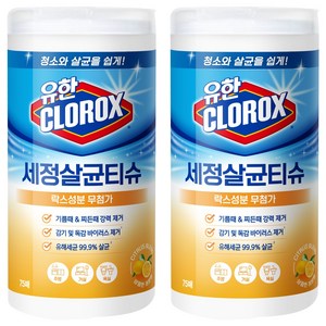 크로락스 세정살균티슈 75매 시트러스블렌드, 단일사이즈, 2개