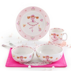 ZEN 키디 식기 세트, 발레리나, 공기 + 대접 + ..., 1세트