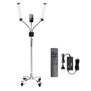 대한 반영구 속눈썹 마사지 시술 타투 미용 뷰티 네일 유튜브 방송 촬영 조명 더블라인 + 이동식 길이 조절 스탠드 세트