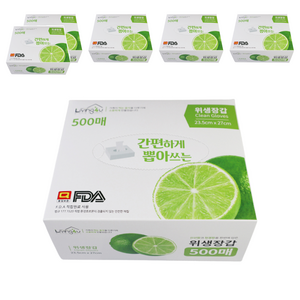 리빙포유 일회용 비닐 위생장갑, 6개, 500개입