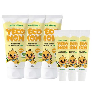 예꼬맘 치카케어 3단계 60g + 소형치약 15g 스피아민트향, 3세트