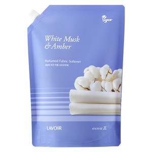 [비건라이프] 라브아 고농축 퍼퓸드 액체 섬유유연제 화이트머스크 앤 앰버 리필, 2L, 1개