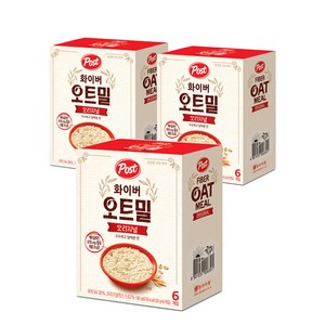 포스트 화이버 오트밀 오리지널 시리얼 6p, 180g, 3개