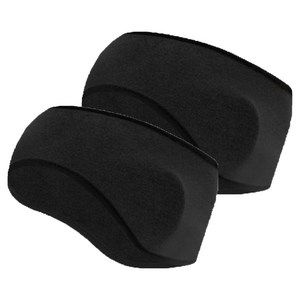 코지앤칠 기능성 러닝 헤어밴드 귀마개, 둘레 55~65cm, 블랙, 블랙, 2개