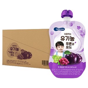 베베쿡 처음먹는 유기농 야채주스, 푸룬과 포도, 100ml, 10개