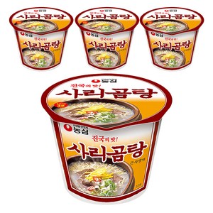 농심 사리곰탕 컵라면 큰사발 111g, 4개