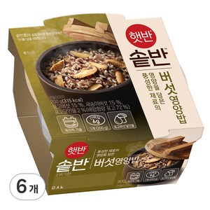 햇반 솥반 버섯 영양밥, 200g, 6개