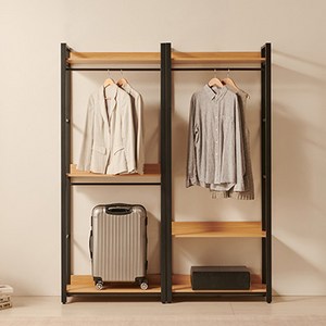 파로마 리디아 드레스룸 1단 + 2단 행거 세트 방문설치