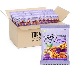 투데이넛 너트한줌 믹스넛 후르츠 실속형, 20g, 100개