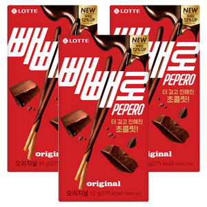 롯데웰푸드 빼빼로 초코, 55g, 3개