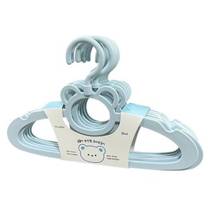 톨스토이 곰돌이 회전형 아동옷걸이, 블루, 10개