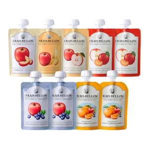 프레벨롱 짜먹는 국산 과일퓨레 9팩, 사과 + 혼합맛(사..., 900g, 1세트