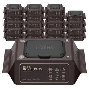 리벤스 로얄 플러스 아기 물티슈 엠보싱 캡형, 75g, 70매, 20개