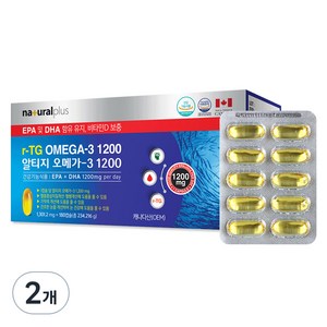 내츄럴플러스 알티지 오메가3 1200, 180정, 2개