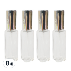 ABM 유리 향수공병 10ml, 실버 + 투명, 8개