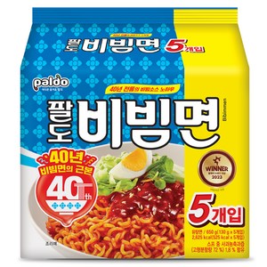 팔도 비빔면, 5개, (1팩)