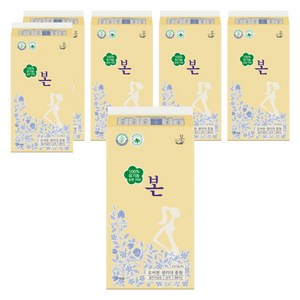 유기농본 순면커버 울트라슬림 생리대 날개형, 중형, 30개입, 6개