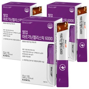 로엘 웰업 타우린 아르기닌6000 젤리스틱 파인애플맛, 350g, 3개